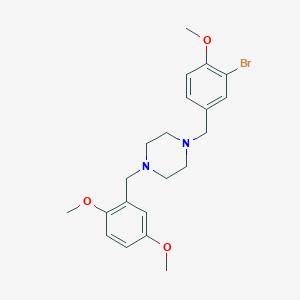 molecular formula C21H27BrN2O3 B329267 1-(3-Bromo-4-methoxybenzyl)-4-(2,5-dimethoxybenzyl)piperazine 
