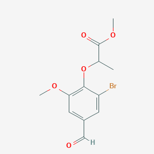 molecular formula C12H13BrO5 B3292686 Methyl 2-(2-bromo-4-formyl-6-methoxyphenoxy)propanoate CAS No. 879180-89-9