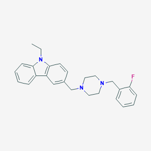 molecular formula C26H28FN3 B329279 9-Ethyl-3-[4-(2-fluoro-benzyl)-piperazin-1-ylmethyl]-9H-carbazole 