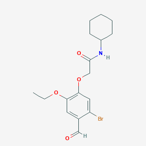 molecular formula C17H22BrNO4 B3292828 2-(5-bromo-2-ethoxy-4-formylphenoxy)-N-cyclohexylacetamide CAS No. 881593-95-9