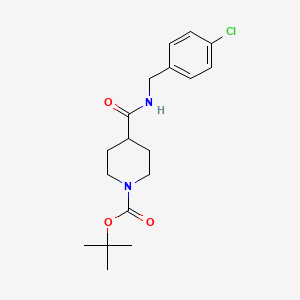 molecular formula C18H25ClN2O3 B3292850 tert-Butyl 4-((4-chlorobenzyl)carbamoyl)piperidine-1-carboxylate CAS No. 881833-22-3
