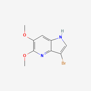 molecular formula C9H9BrN2O2 B3292867 3-bromo-5,6-dimethoxy-1H-pyrrolo[3,2-b]pyridine CAS No. 882033-34-3