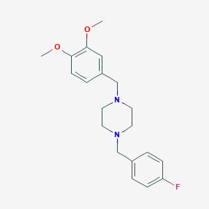 molecular formula C20H25FN2O2 B329287 1-(3,4-Dimethoxybenzyl)-4-(4-fluorobenzyl)piperazine 