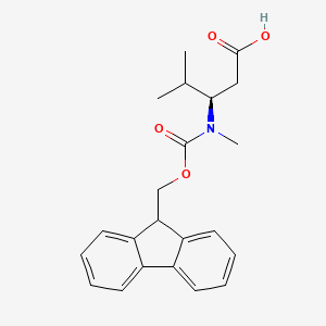 molecular formula C22H25NO4 B3292883 (R)-3-[Methyl(9H-fluorene-9-ylmethoxycarbonyl)amino]-4-methylvaleric acid CAS No. 882183-86-0