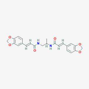 molecular formula C23H22N2O6 B329295 (2E,2'E)-N,N'-propane-1,2-diylbis[3-(1,3-benzodioxol-5-yl)prop-2-enamide] 