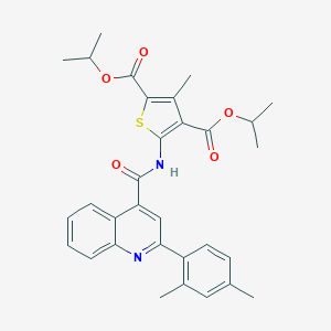 molecular formula C31H32N2O5S B329296 Diisopropyl 5-({[2-(2,4-dimethylphenyl)-4-quinolinyl]carbonyl}amino)-3-methyl-2,4-thiophenedicarboxylate 