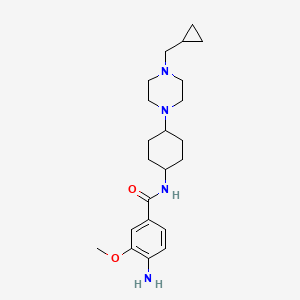 molecular formula C22H34N4O2 B3292962 4-amino-N-(trans-4-(4-(cyclopropylmethyl)piperazin-1-yl)cyclohexyl)-3-methoxybenzamide CAS No. 882660-39-1