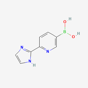 molecular formula C8H8BN3O2 B3292995 6-(1H-Imidazol-2-YL)pyridin-3-ylboronic acid CAS No. 883231-10-5