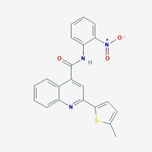 molecular formula C21H15N3O3S B329300 2-(5-methylthiophen-2-yl)-N-(2-nitrophenyl)quinoline-4-carboxamide 