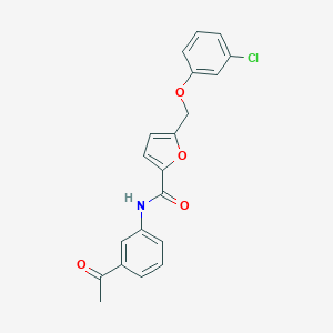 molecular formula C20H16ClNO4 B329304 N-(3-acetylphenyl)-5-[(3-chlorophenoxy)methyl]-2-furamide 