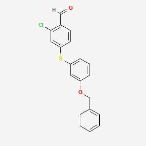 molecular formula C20H15ClO2S B3293057 4-(3-Benzyloxyphenylthio)-2-chlorobenzaldehyde CAS No. 883718-60-3