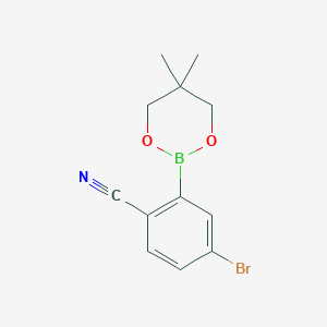 molecular formula C12H13BBrNO2 B3293063 4-Bromo-2-(5,5-dimethyl-1,3,2-dioxaborinan-2-yl)benzonitrile CAS No. 883898-95-1