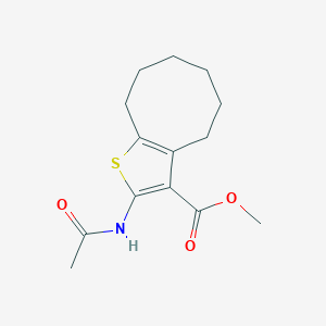 molecular formula C14H19NO3S B329307 Methyl 2-(acetylamino)-4,5,6,7,8,9-hexahydrocycloocta[b]thiophene-3-carboxylate 