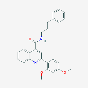molecular formula C27H26N2O3 B329311 2-(2,4-dimethoxyphenyl)-N-(3-phenylpropyl)quinoline-4-carboxamide 