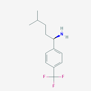 molecular formula C13H18F3N B3293124 (1R)-4-Methyl-1-[4-(trifluoromethyl)phenyl]pentylamine CAS No. 884603-39-8