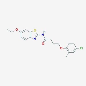 molecular formula C20H21ClN2O3S B329314 4-(4-chloro-2-methylphenoxy)-N-(6-ethoxy-1,3-benzothiazol-2-yl)butanamide 