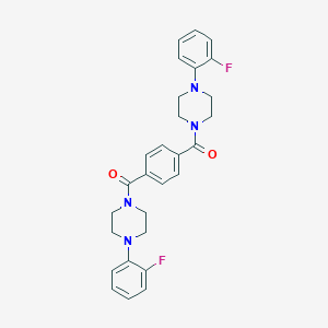 molecular formula C28H28F2N4O2 B329319 1-(2-Fluorophenyl)-4-(4-{[4-(2-fluorophenyl)-1-piperazinyl]carbonyl}benzoyl)piperazine 