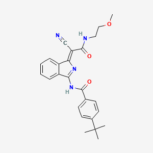 molecular formula C25H26N4O3 B3293190 (Z)-4-(tert-butyl)-N-(1-(1-cyano-2-((2-methoxyethyl)amino)-2-oxoethylidene)-1H-isoindol-3-yl)benzamide CAS No. 885183-54-0