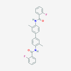 molecular formula C28H22F2N2O2 B329320 2-fluoro-N-{4'-[(2-fluorobenzoyl)amino]-3,3'-dimethyl[1,1'-biphenyl]-4-yl}benzamide 