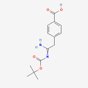 molecular formula C14H18N2O4 B3293248 4-(2-((tert-Butoxycarbonyl)amino)-2-iminoethyl)benzoic acid CAS No. 885270-04-2