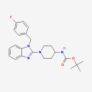 molecular formula C24H29FN4O2 B3293262 4-Boc-amino-1-[1-(4-fluoro-benzyl)-1H-benzoimidazol-2-YL]-piperidine CAS No. 885270-85-9