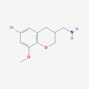 molecular formula C11H14BrNO2 B3293274 (6-Bromo-8-methoxychroman-3-YL)methanamine CAS No. 885271-56-7