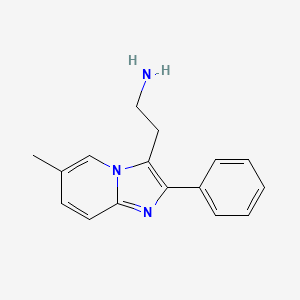 molecular formula C16H17N3 B3293298 2-(6-Methyl-2-phenyl-imidazo[1,2-A]pyridin-3-YL)-ethylamine CAS No. 885272-82-2
