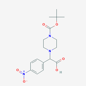 molecular formula C17H23N3O6 B3293345 2-(4-Boc-piperazinyl)-2-(4-nitrophenyl)acetic acid CAS No. 885274-20-4