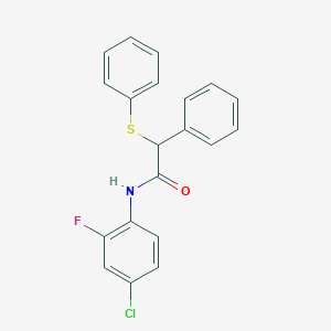 N-(4-chloro-2-fluorophenyl)-2-phenyl-2-(phenylsulfanyl)acetamide