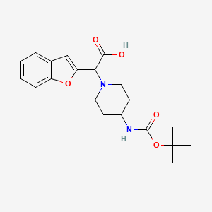 molecular formula C20H26N2O5 B3293379 Benzofuran-2-yl-(4-Boc-amino-piperidin-1-yl)-acetic acid CAS No. 885275-46-7
