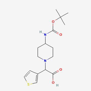 molecular formula C16H24N2O4S B3293392 (4-Boc-氨基-哌啶-1-基)-噻吩-3-基-乙酸 CAS No. 885275-49-0