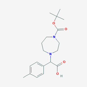 molecular formula C19H28N2O4 B3293405 2-(4-(tert-Butoxycarbonyl)-1,4-diazepan-1-yl)-2-(p-tolyl)acetic acid CAS No. 885275-67-2