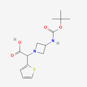molecular formula C14H20N2O4S B3293408 (3-Boc-氨基-氮杂环丁-1-基)-噻吩-2-基-乙酸 CAS No. 885275-99-0