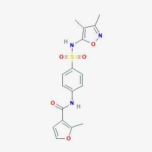molecular formula C17H17N3O5S B329341 N-(4-{[(3,4-dimethyl-5-isoxazolyl)amino]sulfonyl}phenyl)-2-methyl-3-furamide 