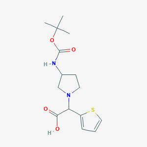 molecular formula C15H22N2O4S B3293414 (3-Boc-氨基-吡咯烷-1-基)-噻吩-2-基-乙酸 CAS No. 885276-25-5