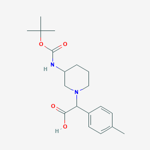 molecular formula C19H28N2O4 B3293429 2-(3-((tert-Butoxycarbonyl)amino)piperidin-1-yl)-2-(p-tolyl)acetic acid CAS No. 885276-43-7