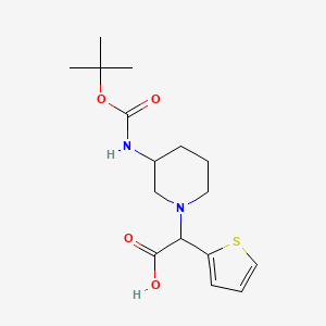 molecular formula C16H24N2O4S B3293437 (3-Boc-amino-piperidin-1-YL)-thiophen-2-YL-acetic acid CAS No. 885276-49-3