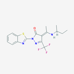 (4E)-2-(1,3-benzothiazol-2-yl)-4-[1-(butan-2-ylamino)ethylidene]-5-(trifluoromethyl)pyrazol-3-one