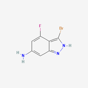 molecular formula C7H5BrFN3 B3293601 6-Amino-3-bromo-4-fluoro (1H)indazole CAS No. 885520-17-2