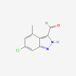 molecular formula C9H7ClN2O B3293621 6-Chloro-4-methyl-1H-indazole-3-carbaldehyde CAS No. 885520-90-1