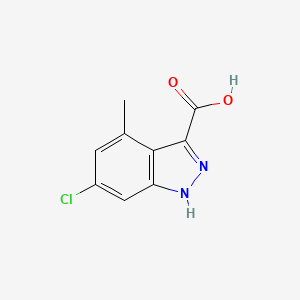 molecular formula C9H7ClN2O2 B3293625 6-chloro-4-methyl-1H-indazole-3-carboxylic acid CAS No. 885520-93-4