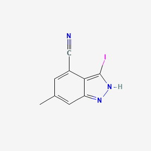 molecular formula C9H6IN3 B3293631 4-Cyano-3-iodo-6-methylindazole CAS No. 885520-96-7