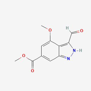 molecular formula C11H10N2O4 B3293649 methyl 3-formyl-4-methoxy-2H-indazole-6-carboxylate CAS No. 885521-16-4