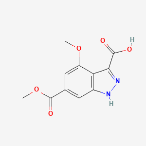 molecular formula C11H10N2O5 B3293652 4-Methoxy-6-methoxycarbonyl-1H-indazole-3-carboxylic acid CAS No. 885521-19-7