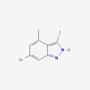 molecular formula C8H6BrIN2 B3293659 6-bromo-3-iodo-4-methyl-1H-indazole CAS No. 885521-53-9