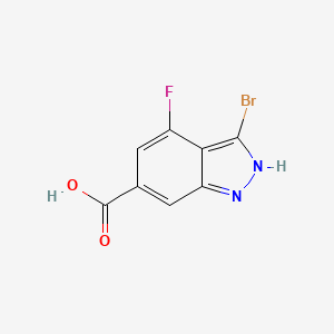 molecular formula C8H4BrFN2O2 B3293673 3-Bromo-4-fluoro-1H-indazole-6-carboxylic acid CAS No. 885521-65-3