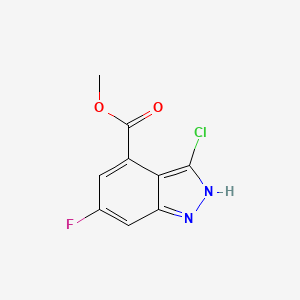 molecular formula C9H6ClFN2O2 B3293686 Methyl 3-chloro-6-fluoro-1H-indazole-4-carboxylate CAS No. 885521-77-7