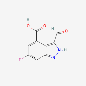 molecular formula C9H5FN2O3 B3293707 6-Fluoro-3-formyl-4-indazolecarboxylic acid CAS No. 885522-08-7