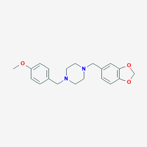 molecular formula C20H24N2O3 B329371 1-(1,3-Benzodioxol-5-ylmethyl)-4-(4-methoxybenzyl)piperazine 