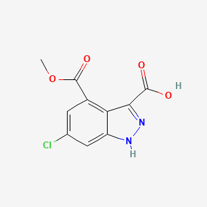 molecular formula C10H7ClN2O4 B3293726 6-chloro-4-methoxycarbonyl-1H-indazole-3-carboxylic acid CAS No. 885522-27-0